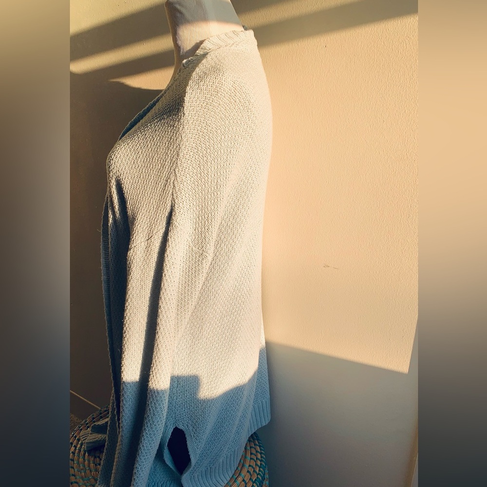 Powder Blue Open-Front Knit Cardigan Sweater M